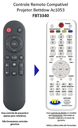 Controle Remoto Compatível Projetor Bettdow Ac1053 FBT3340