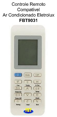 Controle Remoto Compatível Ar Condicionado Eletrolux FBT9031