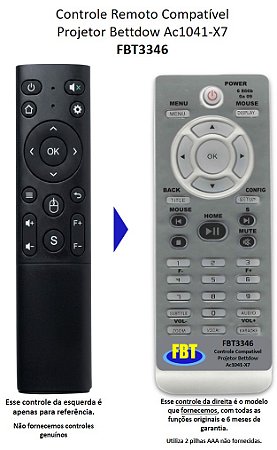 Controle Remoto Compatível Projetor Bettdow Ac1041-X7 FBT3346