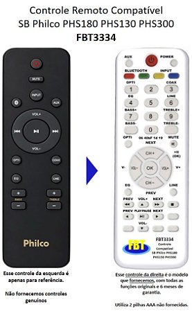 Controle Remoto Compatível SB Philco PHS180 PHS130 PHS300 FBT3334
