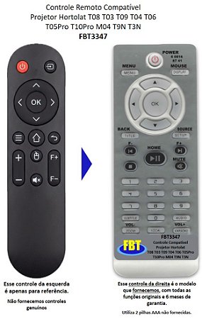 Controle Remoto Compatível Projetor Hortolat T08 T03 T09 T04 T06 T05Pro T10Pro M04 T9N T3N FBT3347