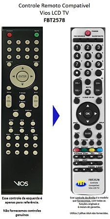 Controle Remoto Compatível c/ Vios LCD Tv FBT2578