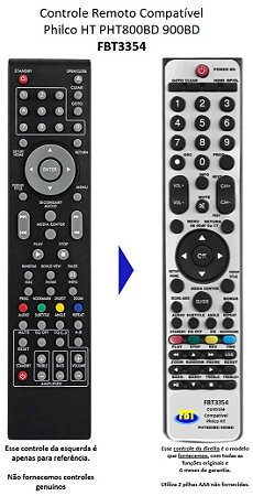 Controle Remoto Compatível Philco HT PHT800BD 900BD FBT3354