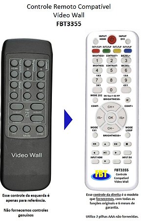 Controle Remoto Compatível Vídeo Wall FBT3355