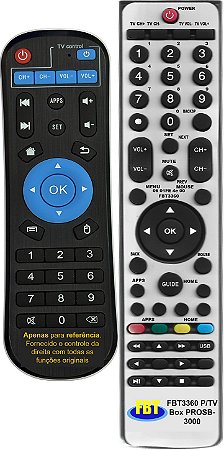 Controle Remoto Compatível P/Smart TV BOX PROSB-3000 FBT3360