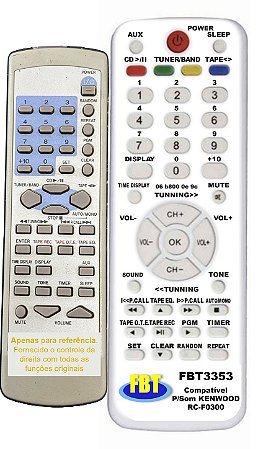 Controle Remoto Compatível P/Som KENWOOD RC-F0300 FBT3353