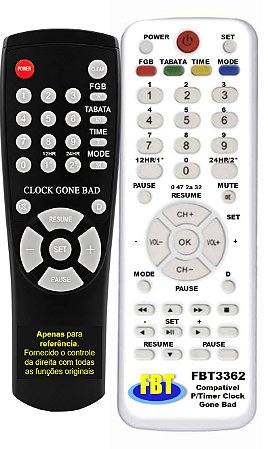Controle Remoto Compatível P/Timer Clock Gone Bad FBT3362