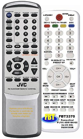 Controle Remoto Compatível P/JVC SOM UX-G3 G4 G5 RM-SUXH300R FBT3370