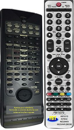 Controle Remoto Compatível P/TEAC RECEIVER 6121AVR (DECK) FBT3372