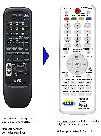 Controle Remoto Compatível P/ JVC SOM RM-SED402TXU FBT3384