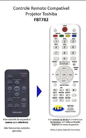 Controle Compatível TOSHIBA PROJ TDP-SP1 FBT782