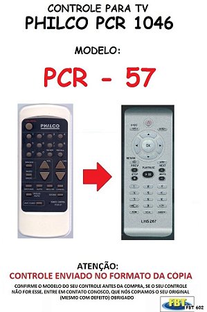 Controle Remoto Compatível - para TV PHILCO PRC 1046 MODELO PRC-57