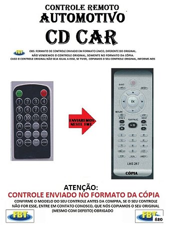 Controle Remoto Compatível - Automotivo CDCAR