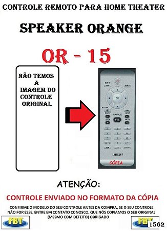 Controle Remoto Compatível - para Home THEATER ORANGE OR-15