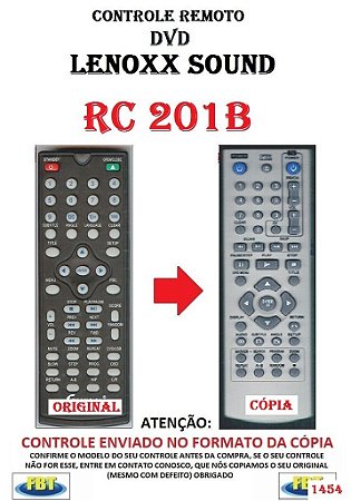 Controle Remoto Compatível - DVD Lenoxx Sound RC-201B