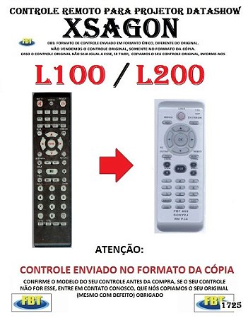 Controle Remoto Compatível - para Projetor DATASHOW XSAGON L100 L200