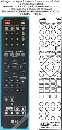Controle Remoto Compatível - LG Home THEATER AKB36087607 HT303SU HT303PD HT353SD