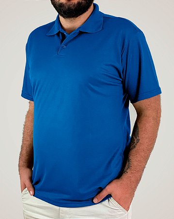 Camiseta Polo Azul Royal, Poliviscose