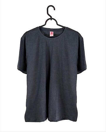 Camiseta Cinza Chumbo Mescla, Extra Grande, 100% Algodão, Fio 30.1 Penteado