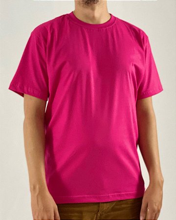 Camiseta Rosa Pink, 100% Algodão, Fio 30.1 Penteado