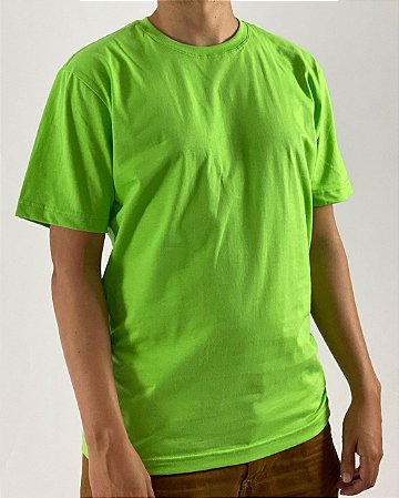 Camiseta Verde Limão, 100% Algodão, Fio 30.1 Penteado