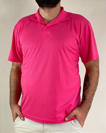 Camiseta Polo Rosa Pink, Poliviscose