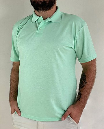 Camiseta Polo Verde Água, Poliviscose