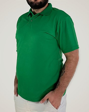 Camiseta Polo Verde Bandeira, Extra Grande, Poliviscose