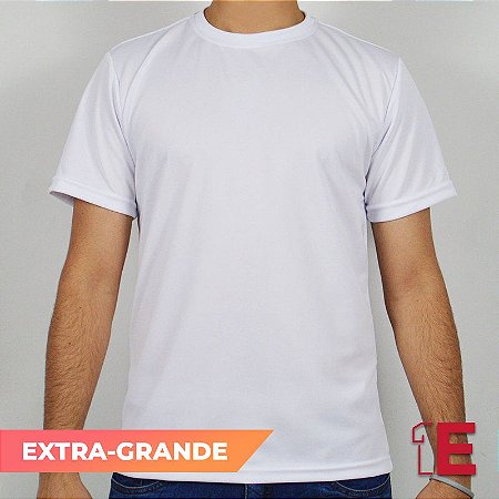 Camiseta Branca, Extra Grande, Dry Fit Liso