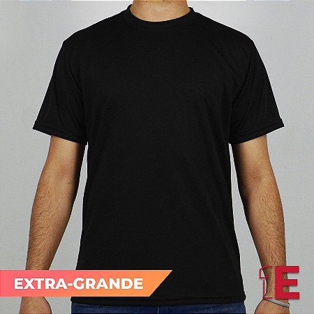 Camiseta Preta, Extra Grande, Dry Fit Liso