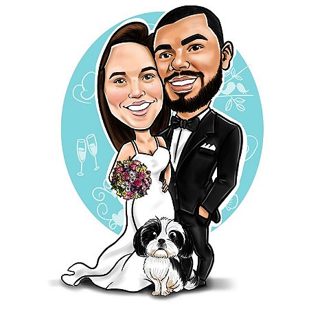 CARICATURA DIGITAL - CASAMENTO (02 PESSOAS)