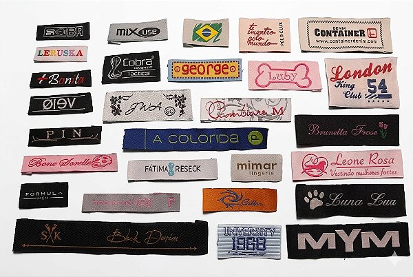 Etiqueta Bordada Personalizada (Palito 1 Cor) - - Dobra nas Pontas