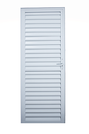 Porta de alumínio palheta branca maxx esquerda - 210x80