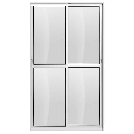 Porta de Alumínio Branco Suprema 02 folhas móveis - 210x160