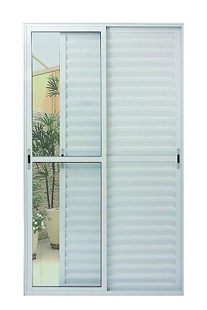 Porta Balcão Veneziana 03 Folhas Branco Maxx - 210x160