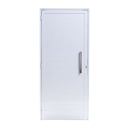 Porta De Alumínio Lambril Branca Direita - 210x70