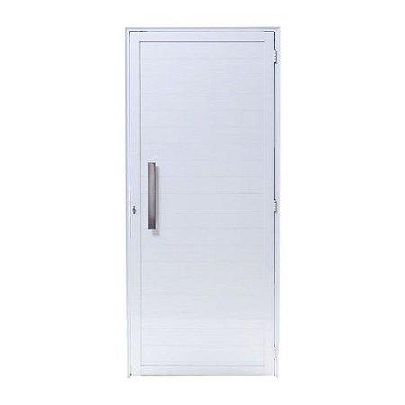 Porta De Alumínio Lambril Branca Esquerda - 210x90