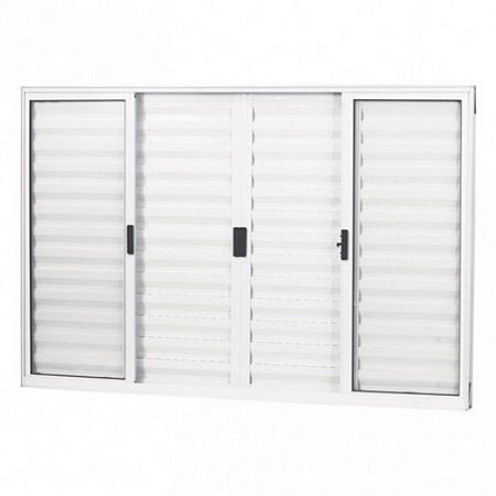 Janela de alumínio veneziana 06 folhas branca Classic - 120x200