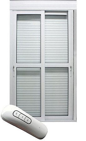 Porta de Alumínio Maxx com Persiana Integrada Automatica - 230x120