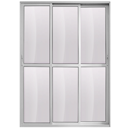 Porta de alumínio 03 folhas móveis maxx branca - 210x160