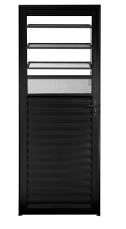 Porta de alumínio Maxx Basculante Preto esquerda - 210x60