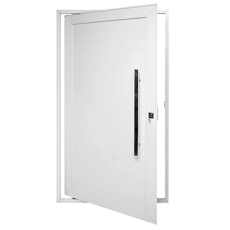 Porta pivotante alumínio maxx lambril branco direita - 210x110