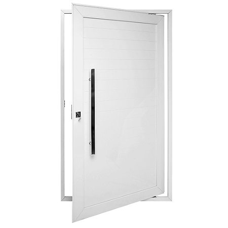 Porta pivotante alumínio maxx lambril branco esquerda - 210x120
