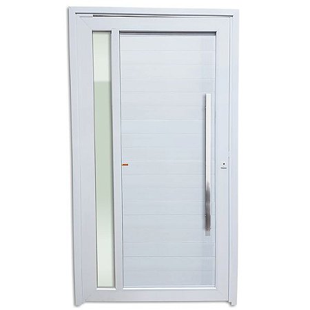 Porta pivotante com visor lambril branco esquerda 210x100