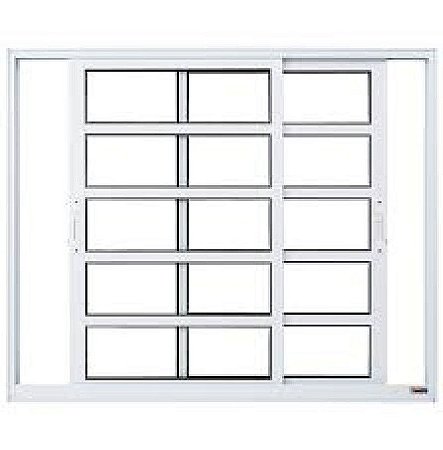 Janela de alumínio Maxx Travessa 02 folhas Branca - 120x120