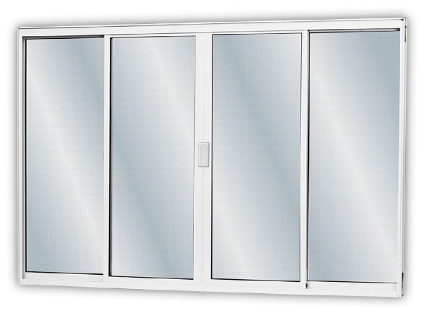 Janela de Alumínio 04 folhas Modular Branca - 100x120