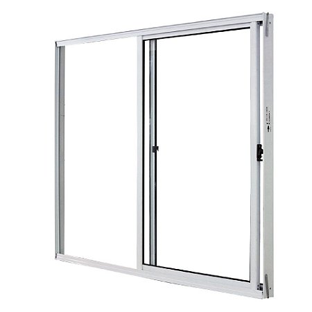 Janela de alumínio 02 folhas Branca - 80x80