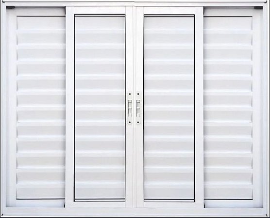 Janela de alumínio veneziana 06 folhas branca Maxx - 120x120