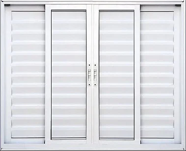 Janela de alumínio veneziana 06 folhas branca Maxx - 120x160