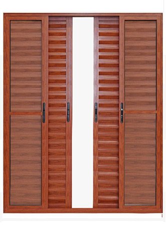 Porta Balcão Veneziana 06 Folhas madeirado Maxx - 210x220